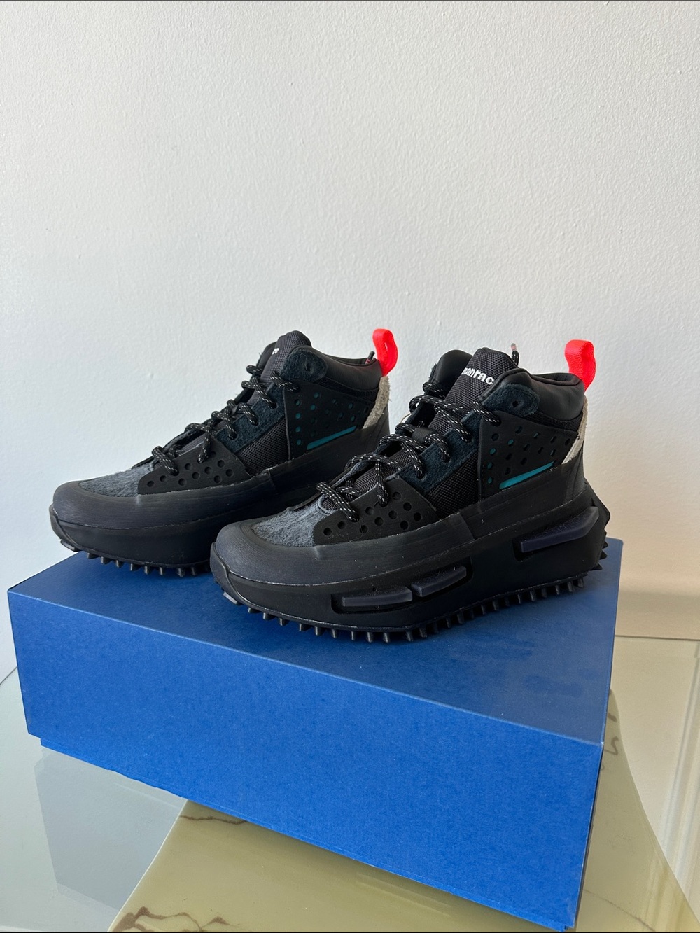 adidas black and red chunky trail sneakers - Picture 2 of 3